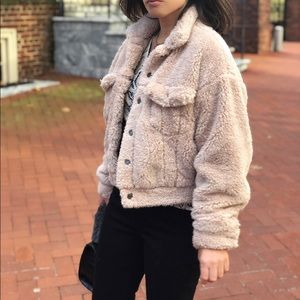 Jackets & Coats | Jordi Nude Faux Fur Teddy Trucker Jacket | Poshmark